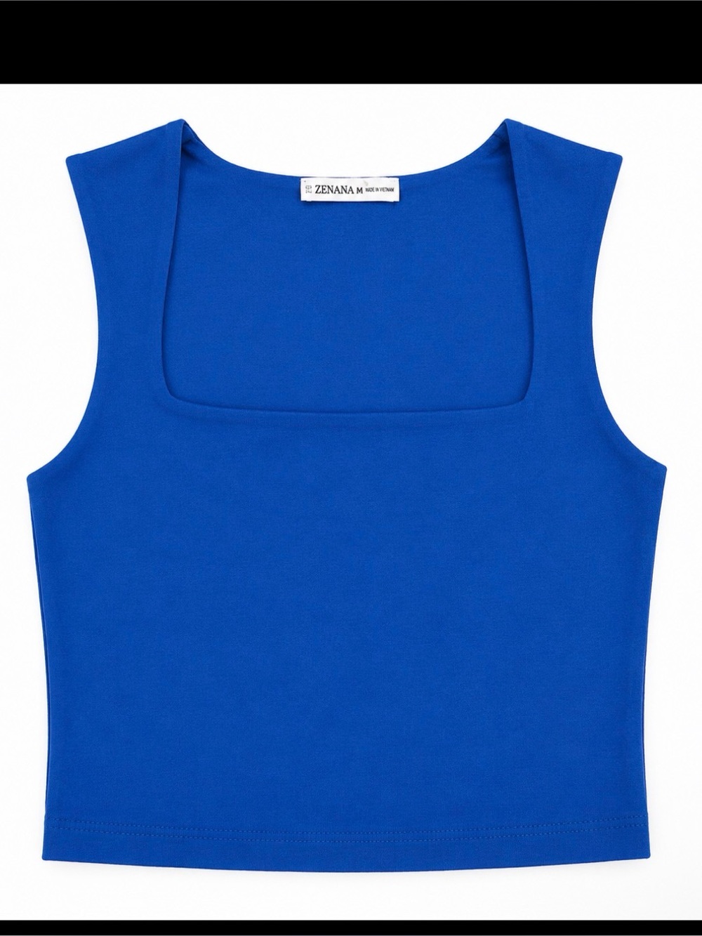 2 Zenana Square Neck Crop Tank Bundle Blue and Black size Med